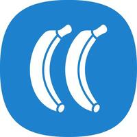 bananes glyphe courbe icône vecteur