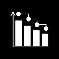 icône inversée de glyphe de graphique à barres vecteur