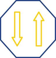 icône de deux couleurs de ligne bidirectionnelle vecteur