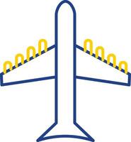 icône de deux couleurs de ligne d'avion vecteur