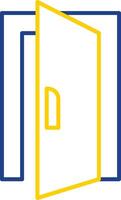 icône de ligne de porte en deux couleurs vecteur