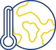 icône de deux couleurs de ligne de réchauffement climatique vecteur