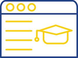ligne d'apprentissage en ligne deux icône de couleur vecteur