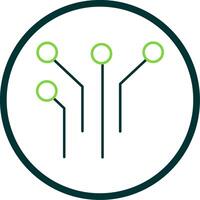 électronique circuit ligne cercle icône vecteur