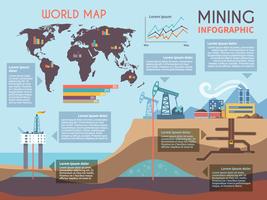 Jeu d&#39;infographie minière vecteur