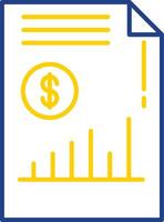 icône de ligne de revenu deux couleurs vecteur