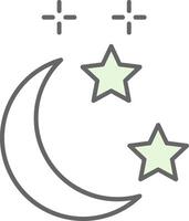 lune et étoile fillay icône vecteur