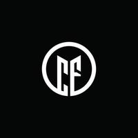 logo monogramme cf isolé avec un cercle tournant vecteur