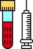 injection rempli moitié Couper icône vecteur