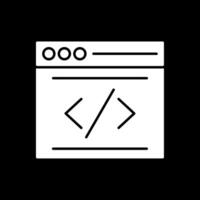 icône inversée de glyphe de codage vecteur