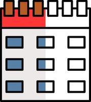 calendrier rempli moitié Couper icône vecteur