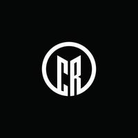 logo monogramme cr isolé avec un cercle tournant vecteur