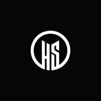 logo monogramme hs isolé avec un cercle tournant vecteur
