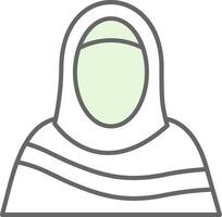 musulman femme fillay icône vecteur