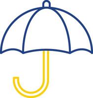 parapluie, ligne, deux, couleur, icône vecteur
