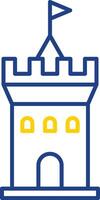 icône de deux couleurs de ligne de château vecteur