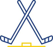ligne de hockey sur glace icône deux couleurs vecteur