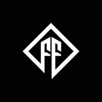 monogramme du logo ff avec modèle de conception de style rotation carrée vecteur