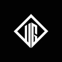 monogramme du logo ug avec modèle de conception de style rotation carrée vecteur