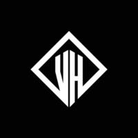 monogramme du logo vh avec modèle de conception de style rotation carrée vecteur