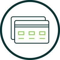 banque carte ligne cercle icône vecteur