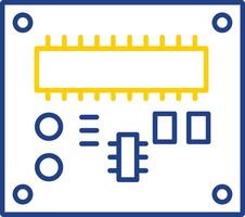 icône de couleur de ligne de carte de circuit imprimé vecteur