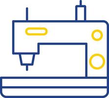 icône de deux couleurs de ligne de machine à coudre vecteur
