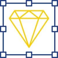 icône de deux couleurs de ligne de diamant vecteur