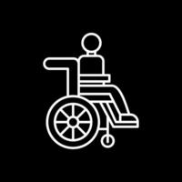 icône inversée de ligne de personne handicapée vecteur