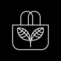 icône inversée de ligne de sac écologique vecteur