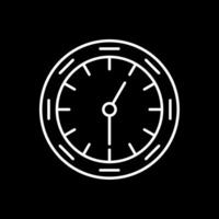icône inversée de la ligne de l'horloge murale vecteur