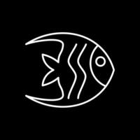 poisson ange ligne inversé icône vecteur
