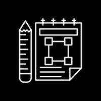carnet de croquis ligne inversé icône vecteur