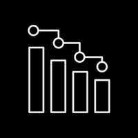 icône inversée de la ligne du graphique à barres vecteur