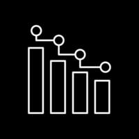 Statistiques ligne inversé icône vecteur