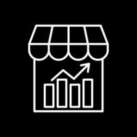 icône de ligne de stock inversée vecteur