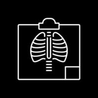 radiologie ligne inversé icône vecteur