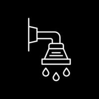 icône inversée de la ligne de douche vecteur