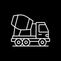 béton mixer un camion ligne inversé icône vecteur