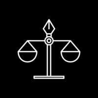 icône inversée de la ligne d'échelle de la justice vecteur