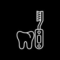électrique brosse à dents ligne inversé icône vecteur
