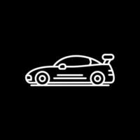 icône inversée de ligne de voiture de sport vecteur