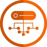 structure glyphe Orange cercle icône vecteur