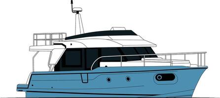 yacht rapide ligne art illustration. vecteur