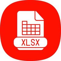 xlsx glyphe courbe icône vecteur