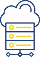 ligne de stockage de données icône à deux couleurs vecteur