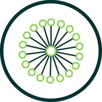mimosa ligne cercle icône vecteur