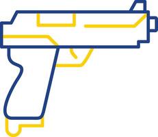 icône de deux couleurs de ligne de pistolet vecteur