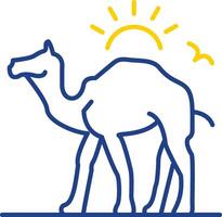 ligne de chameau deux icône de couleur vecteur
