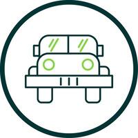 militaire jeep ligne cercle icône vecteur